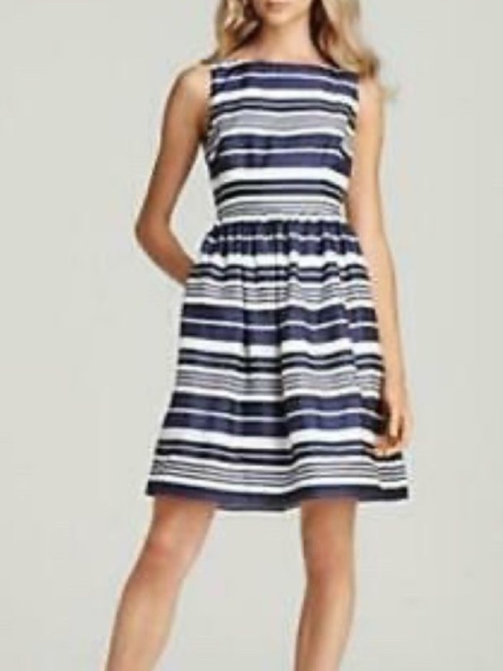 NWT Lilly Pulitzer Eryn Navy Wrapping Stripe 100% Silk Dress Sz 10